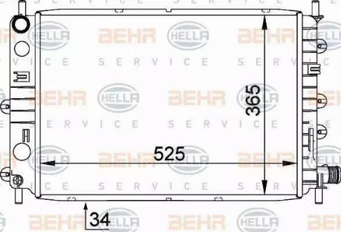 HELLA 8MK 376 755-311 - Радиатор, охлаждение двигателя avtokuzovplus.com.ua