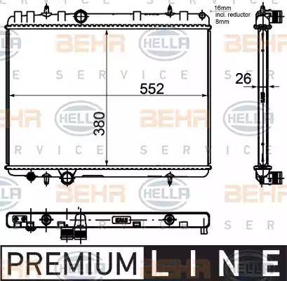 HELLA 8MK 376 755-331 - Радіатор, охолодження двигуна autocars.com.ua