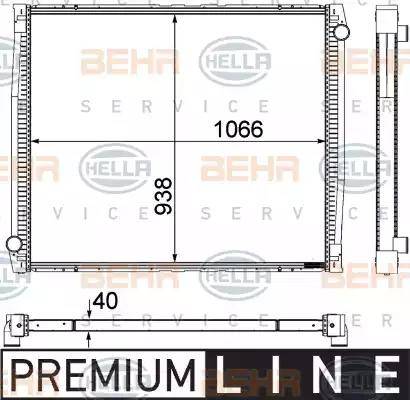 HELLA 8MK 376 755-431 - Радіатор, охолодження двигуна autocars.com.ua