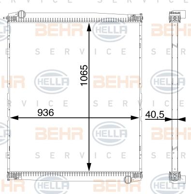 HELLA 8MK 376 755-434 - Радіатор, охолодження двигуна autocars.com.ua