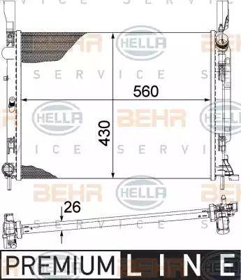 HELLA 8MK 376 755-501 - Радіатор, охолодження двигуна autocars.com.ua