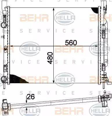 HELLA 8MK 376 755-514 - Радіатор, охолодження двигуна autocars.com.ua