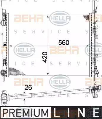 HELLA 8MK 376 755-531 - Радіатор, охолодження двигуна autocars.com.ua