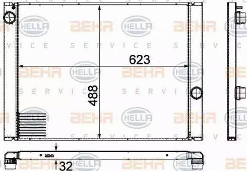 HELLA 8MK 376 755-591 - Радіатор, охолодження двигуна autocars.com.ua