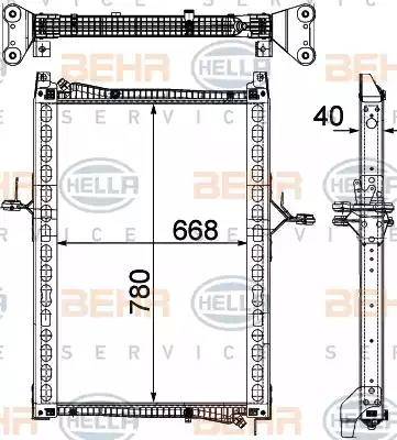 HELLA 8MK 376 755-651 - Радіатор, охолодження двигуна autocars.com.ua