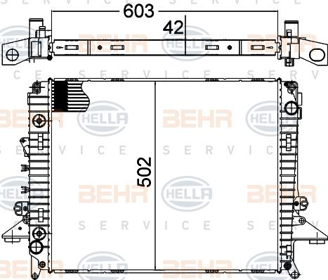 HELLA 8MK 376 755-714 - Радіатор, охолодження двигуна autocars.com.ua