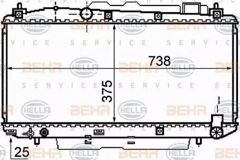 HELLA 8MK 376 755-791 - Радіатор, охолодження двигуна autocars.com.ua