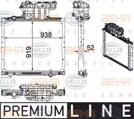 HELLA 8MK 376 756-021 - Радіатор, охолодження двигуна autocars.com.ua