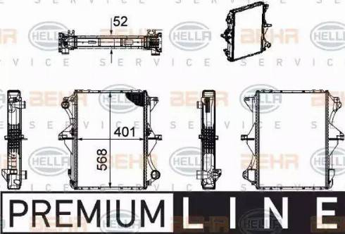 HELLA 8MK 376 756-031 - Радіатор, охолодження двигуна autocars.com.ua