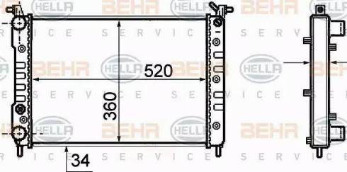 HELLA 8MK 376 756-501 - Радіатор, охолодження двигуна autocars.com.ua