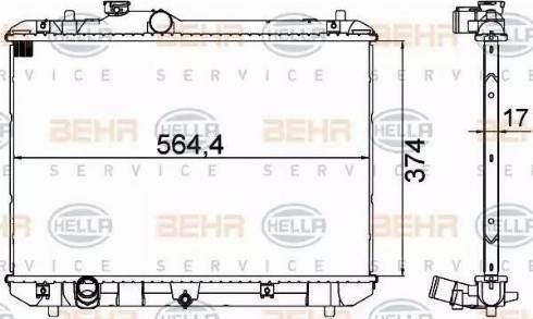 HELLA 8MK 376 756-531 - Радіатор, охолодження двигуна autocars.com.ua