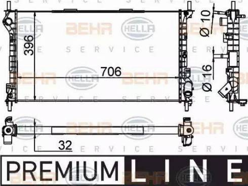 HELLA 8MK 376 756-581 - Радиатор, охлаждение двигателя autodnr.net