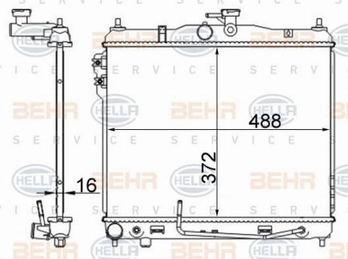 HELLA 8MK 376 762-014 - Радиатор, охлаждение двигателя avtokuzovplus.com.ua