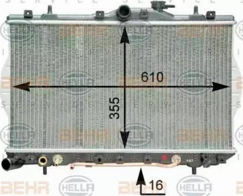 HELLA 8MK 376 762-051 - Радіатор, охолодження двигуна autocars.com.ua