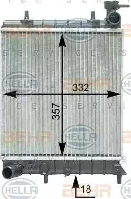 HELLA 8MK 376 762-064 - Радіатор, охолодження двигуна autocars.com.ua