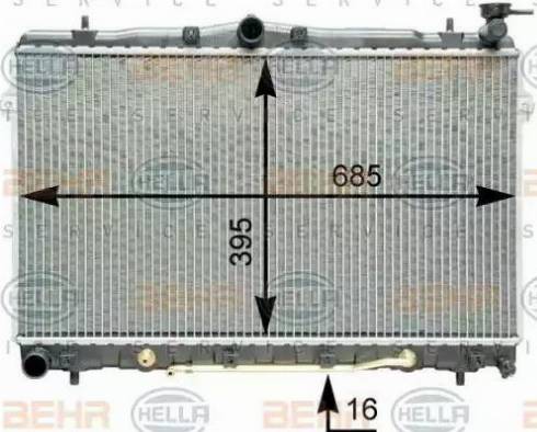 HELLA 8MK 376 762-091 - Радіатор, охолодження двигуна autocars.com.ua