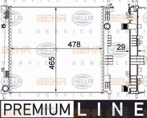 HELLA 8MK 376 762-181 - Радіатор, охолодження двигуна autocars.com.ua