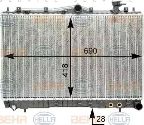 HELLA 8MK 376 762-211 - Радіатор, охолодження двигуна autocars.com.ua