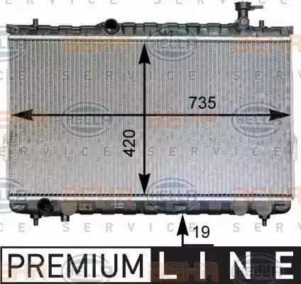 HELLA 8MK 376 762-331 - Радіатор, охолодження двигуна autocars.com.ua