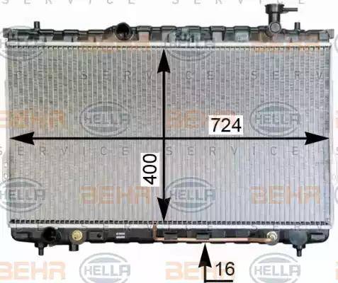 HELLA 8MK 376 762-344 - Радіатор, охолодження двигуна autocars.com.ua