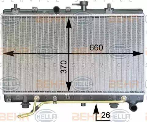 HELLA 8MK 376 762-421 - Радіатор, охолодження двигуна autocars.com.ua