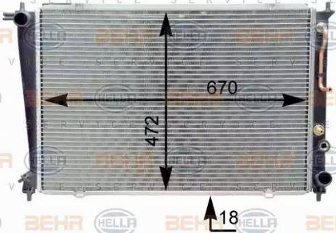 HELLA 8MK 376 763-101 - Радіатор, охолодження двигуна autocars.com.ua