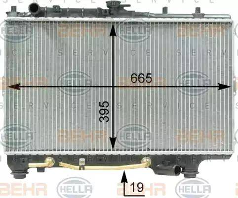 HELLA 8MK 376 763-371 - Радіатор, охолодження двигуна autocars.com.ua