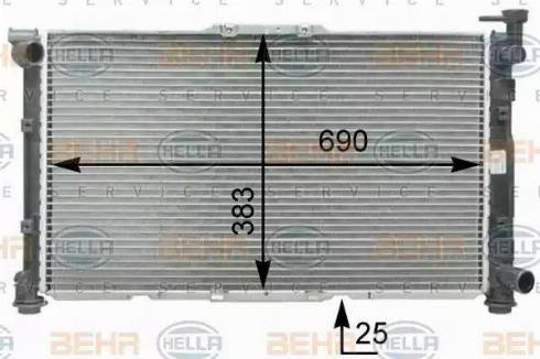 HELLA 8MK 376 763-461 - Радіатор, охолодження двигуна autocars.com.ua