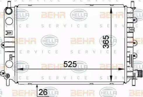 HELLA 8MK 376 764-001 - Радіатор, охолодження двигуна autocars.com.ua