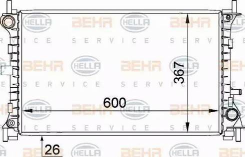 HELLA 8MK 376 764-031 - Радіатор, охолодження двигуна autocars.com.ua