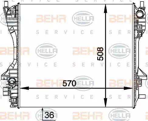 HELLA 8MK 376 764-431 - Радіатор, охолодження двигуна autocars.com.ua
