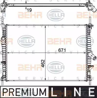 HELLA 8MK 376 764-501 - Радіатор, охолодження двигуна autocars.com.ua