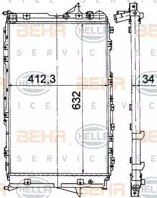 HELLA 8MK 376 765-164 - Радиатор, охлаждение двигателя avtokuzovplus.com.ua