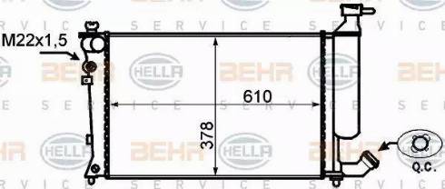 HELLA 8MK 376 767-021 - Радіатор, охолодження двигуна autocars.com.ua