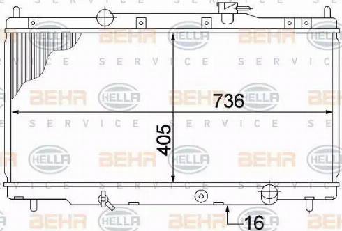 HELLA 8MK 376 768-311 - Радіатор, охолодження двигуна autocars.com.ua