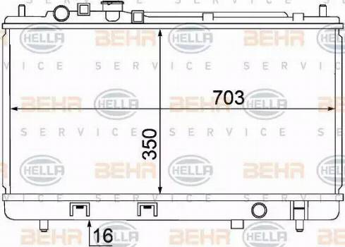 HELLA 8MK 376 769-621 - Радіатор, охолодження двигуна autocars.com.ua