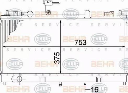 HELLA 8MK 376 769-671 - Радіатор, охолодження двигуна autocars.com.ua