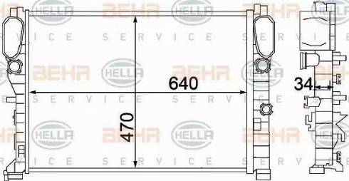 HELLA 8MK 376 769-781 - Радіатор, охолодження двигуна autocars.com.ua