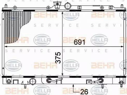 HELLA 8MK 376 770-321 - Радіатор, охолодження двигуна autocars.com.ua