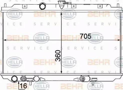 HELLA 8MK 376 770-681 - Радіатор, охолодження двигуна autocars.com.ua