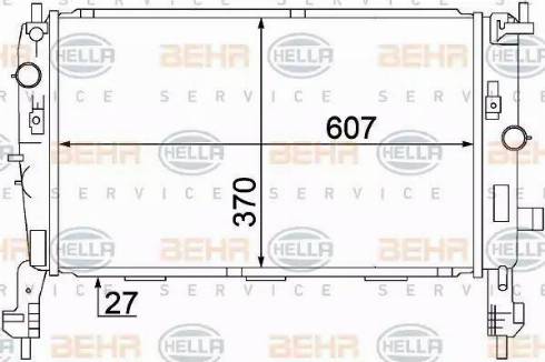 HELLA 8MK 376 771-231 - Радіатор, охолодження двигуна autocars.com.ua