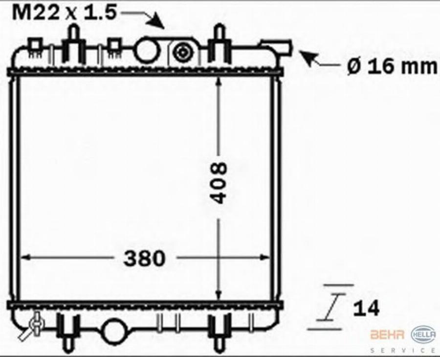 HELLA 8MK 376 771-481 - Радіатор, охолодження двигуна autocars.com.ua