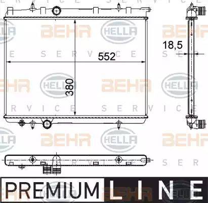 HELLA 8MK 376 771-501 - Радіатор, охолодження двигуна autocars.com.ua