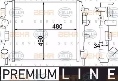 HELLA 8MK 376 772-001 - Радіатор, охолодження двигуна autocars.com.ua