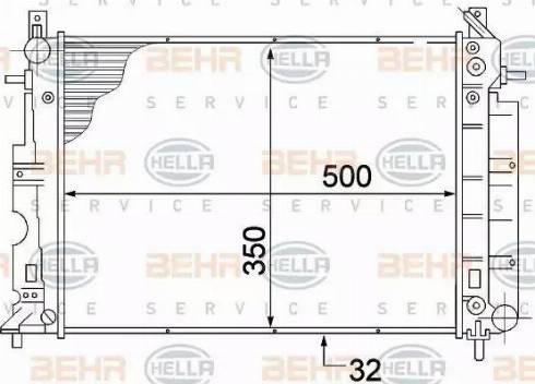 HELLA 8MK 376 772-381 - Радіатор, охолодження двигуна autocars.com.ua