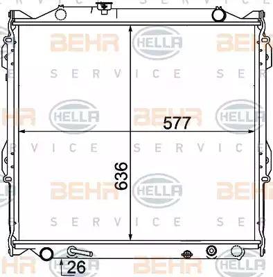 HELLA 8MK 376 773-651 - Радіатор, охолодження двигуна autocars.com.ua