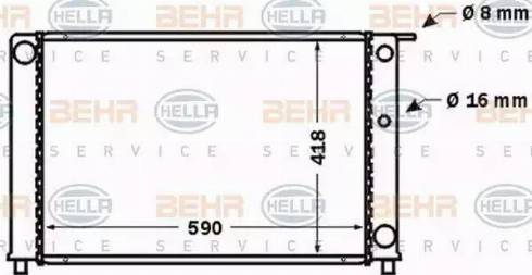 HELLA 8MK 376 774-111 - Радіатор, охолодження двигуна autocars.com.ua