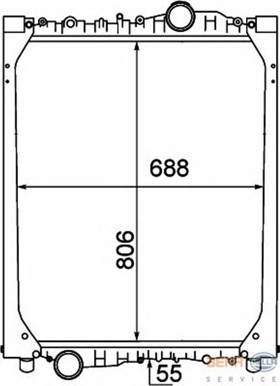 HELLA 8MK 376 774-521 - Радиатор, охлаждение двигателя avtokuzovplus.com.ua