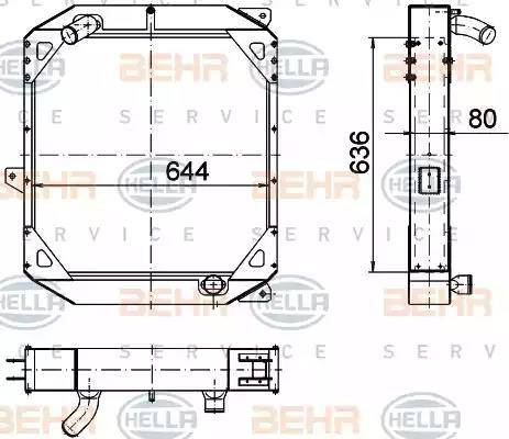 HELLA 8MK 376 774-561 - Радіатор, охолодження двигуна autocars.com.ua