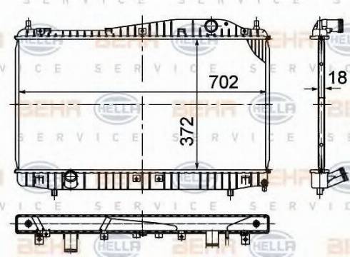 HELLA 8MK 376 774-851 - Радіатор, охолодження двигуна autocars.com.ua